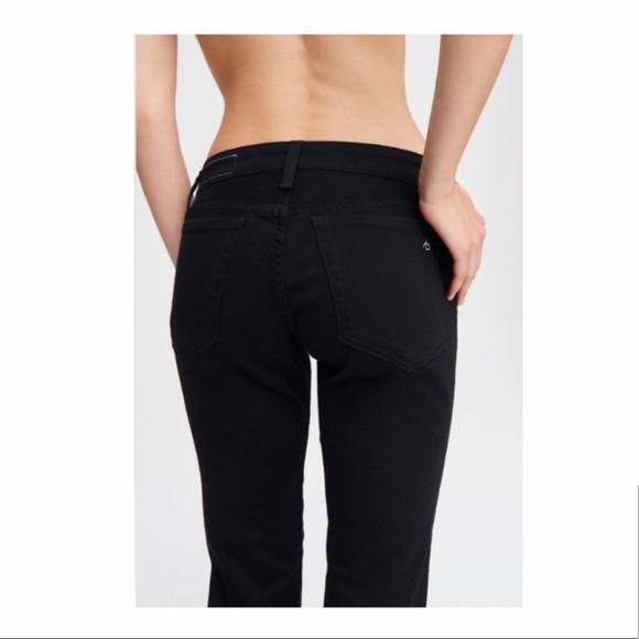 Rag & Bone Dre Low Rise Slim Boyfriend Jeans in Black. - Picture 4 of 10